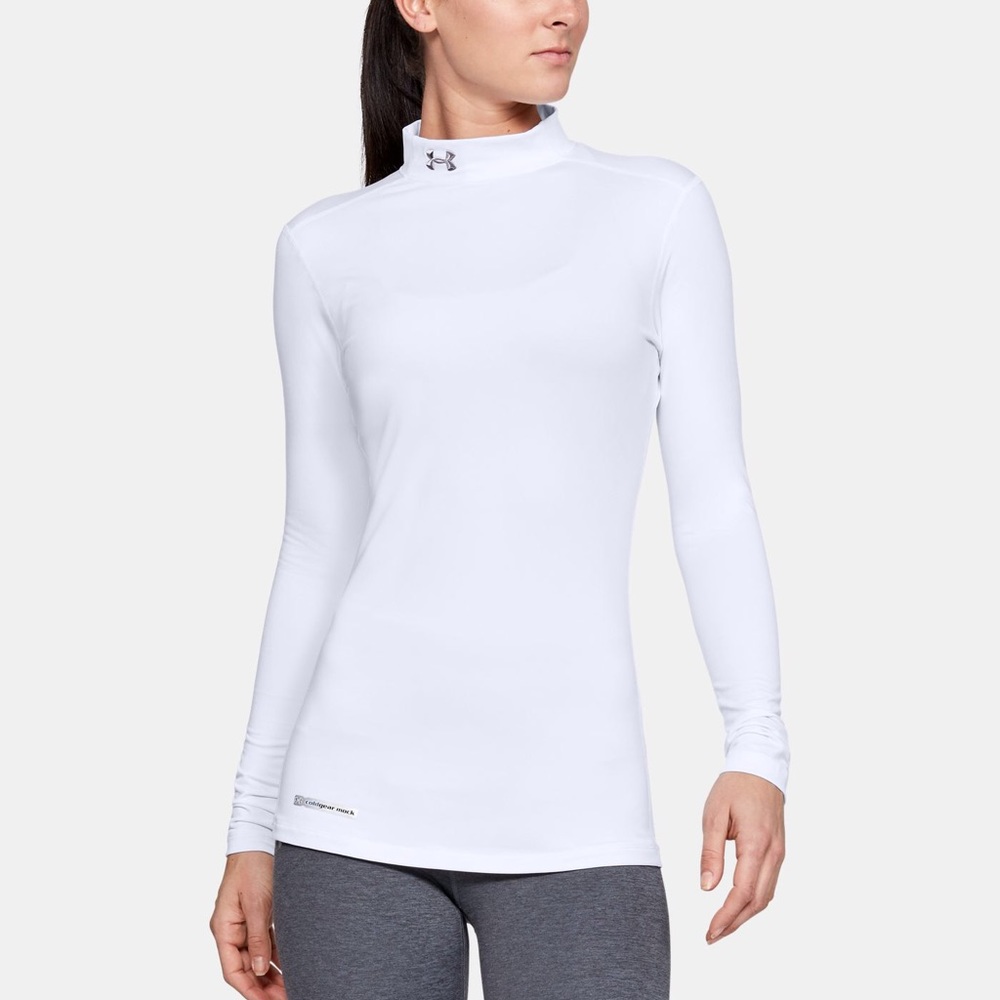 Women’s Under Armour Mock Neck Long Sleeve- White